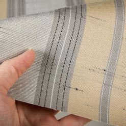 Sunbrella® Awning Stripe 4777-0000 Grey/Beige Chip Fancy 46" Fabric -Famous Fabric Store Sunbrella 4777 0000 Grey Beige Chip Fancy Stripe 46 Signature Series Awning Stripe 4