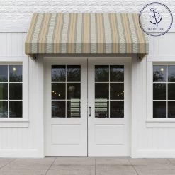 Sunbrella® Awning Stripe 4777-0000 Grey/Beige Chip Fancy 46" Fabric -Famous Fabric Store Sunbrella 4777 0000 Grey Beige Chip Fancy Stripe 46 Signature Series Awning Stripe 72