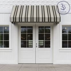Sunbrella® Awning Stripe 4799-0000 Grey/Black/White 46" Fabric -Famous Fabric Store Sunbrella 4799 0000 Grey Black White Stripe 46 Signature Series Awning Stripe 707