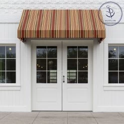 Sunbrella® Awning Stripe 4813-0000 Eastland Redwood 46" Fabric -Famous Fabric Store Sunbrella 4813 0000 Eastland Redwood Awning Stripe 46 72