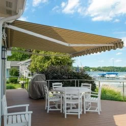Sunbrella® Awning Stripe 4817-0000 Westfield Mushroom 46" Fabric -Famous Fabric Store Sunbrella 4817 0000 Westfield Mushroom Awning Stripe 46 90
