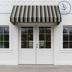 Sunbrella® Awning Stripe 4888-0000 Clinton Granite 46" Fabric -Famous Fabric Store Sunbrella 4888 0000 Clinton Granite 46 Awning Stripe Fabric 707