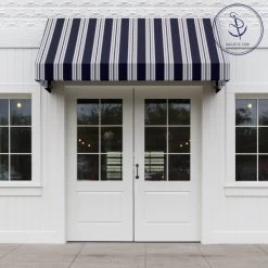 Sunbrella® Awning Stripe 4902-0000 Captain Navy/Natural Classic 46" Fabric -Famous Fabric Store Sunbrella 4902 0000 Captain Navy Natural Classic 46 Awning Signature Series Stripe 72