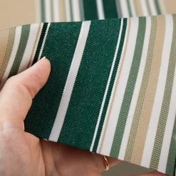 Sunbrella® Awning Stripe 4932-0000 Forest Green/Beige/Natural Fancy 46" Fabric -Famous Fabric Store Sunbrella 4932 0000 Forest Green Beige Natural Fancy Stripe 46 4