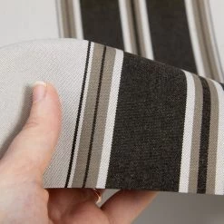 Sunbrella® Awning Stripe 4946-0000 Black/Taupe Fancy 46" Fabric -Famous Fabric Store Sunbrella 4946 0000 Black Taupe Fancy Stripe 46 4