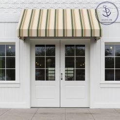 Sunbrella® Awning Stripe 4959-0000 Fern/Heather Beige Block 46" Fabric -Famous Fabric Store Sunbrella 4959 0000 Fern Heather Beige Block Stripe 46 Signature Series Awning Stripe 707