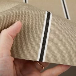Sunbrella® Awning Stripe 4961-0000 Putty Regimental 46" Fabric -Famous Fabric Store Sunbrella 4961 0000 Putty Regimental Stripe 46 Signature Series Awning Stripe 4